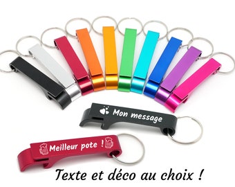 Décapsuleur personnalisé porte clé, ouvre bouteille personnalisé idée cadeau invité mariage personnalisé, cadeau homme, EVG, anniversaire