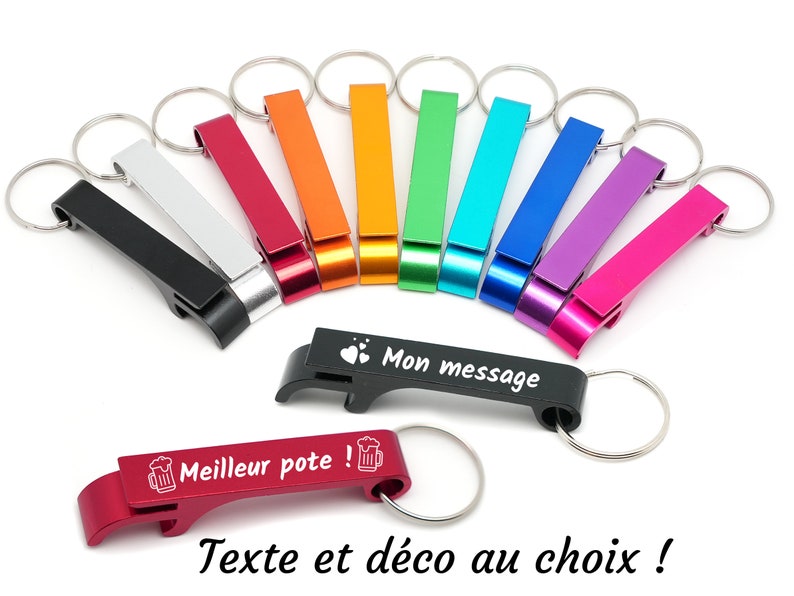 Décapsuleur personnalisé porte clé, ouvre bouteille personnalisé idée cadeau invité mariage personnalisé, cadeau homme, EVG, anniversaire zdjęcie 1