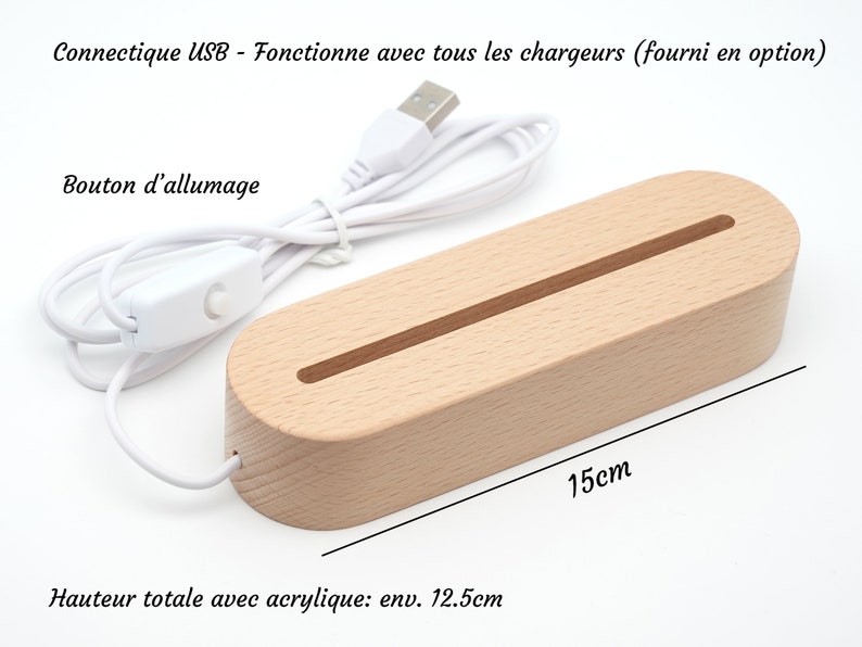 Veilleuse bébé personnalisée ourson et étoiles Idée cadeau de naissance, baptême chambre d'enfant bébé lampe de chevet prénom décoration image 9