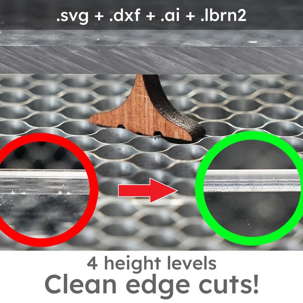 Honeycomb Pin Laser Bed Tool Riser Honeycomb Tray pines para bordes limpios de acrílico y corte de madera Archivo láser SVG Proyecto Lightburn