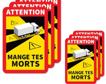 Sticker Mange tes Morts autocollant humour Waterproof Vinyle intérieur extérieur parodique Angles morts non homologué décoration sticker fun