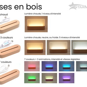 Veilleuse Stitch personnalisée prénom idée cadeau lampe Stitch personnalisée chambre enfant, décoration LED 3D bois lumineux image 7