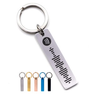 Porte-clé Spotify personnalisé, porte-clés musique à code scannable, cadeau personnalisé Saint Valentin porte clés personnalisé