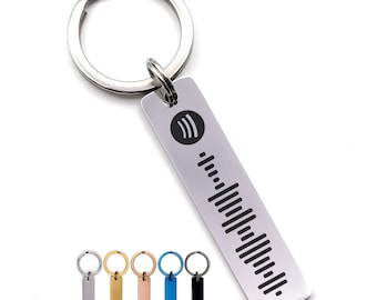 Personalized Spotify keychain, scannable music keychain, personalized Valentine's Day gift, personalized keychain
