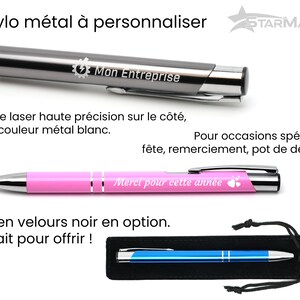 Stylo personnalisé en métal Stylo à bille idée cadeau personnalisé, cadeau grand mère, stylo de mariage, cadeau invités mariage image 4