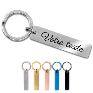 Porte-clés personnalisé en inox gravé, texte et icônes recto / verso StarMaker