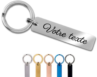 Personalized engraved stainless steel keychain with text and icons on both sides - StarMaker