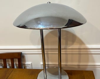 Vintage Chrome Mushroom Lamp: Mid Century Modern Atomic Table Lamp (UL Certified)