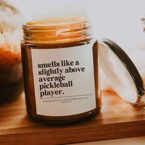 Smells Like Above Average Pickleball Player Pickleball Gifts Retirement Gift for Dad Fathers Day Gifts Pickleball Dad Funny Candle Birthday image 1