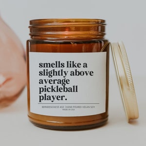 Smells Like Above Average Pickleball Player Pickleball Gifts Retirement Gift for Dad Fathers Day Gifts Pickleball Dad Funny Candle Birthday image 2