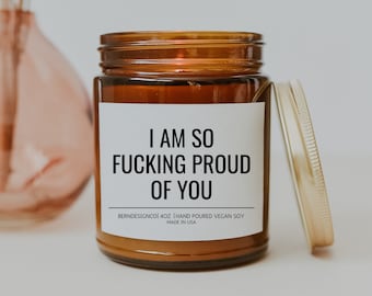 I Am So Proud Of You Congratulations Gift, Gift for Graduate, New Job Gift, Promotion Gift, Masters Degree Gift, PHD Graduation Gift, Candle