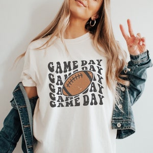 Comfort Colors Game Day Shirt, Football Season Shirt for Women, Football Mom Shirt, Sports Mom Shirt, Tailgate Shirt, Football Graphic Tee