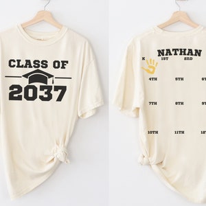 Class of 2037 Handprint Shirt, Class of 2037 Grow With Me Shirt, 2037 Graduation Shirt, Class of 2037 Shirt, First Day of School Shirt