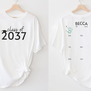 Class of 2037 Handprint Shirt, Class of 2037 Grow With Me Shirt, 2037 Graduation Shirt, Class of 2037 Shirt, First Day of School Shirt