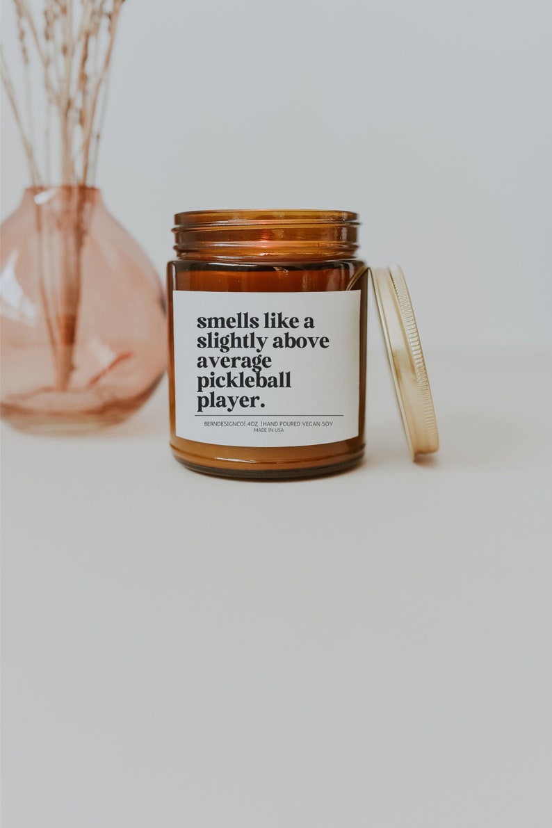 Smells Like Above Average Pickleball Player Pickleball Gifts Retirement Gift for Dad Fathers Day Gifts Pickleball Dad Funny Candle Birthday image 2