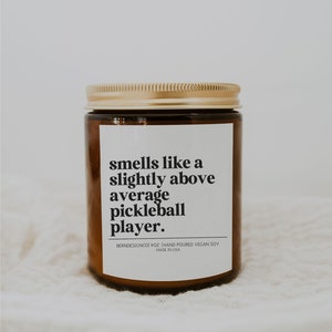 Smells Like Above Average Pickleball Player Pickleball Gifts Retirement Gift for Dad Fathers Day Gifts Pickleball Dad Funny Candle Birthday image 6