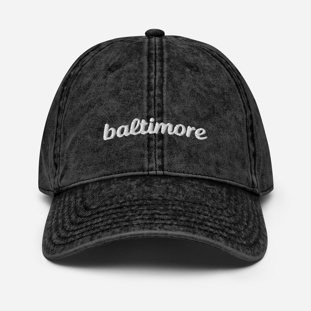 Baltimore Baseball Hat Embroidered Baseball Cap Baltimore Etsy