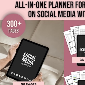 Puede incluir: Un planificador de redes sociales todo en uno con más de 300 páginas, que incluye plantillas de Instagram, Facebook, TikTok y Pinterest. El planificador está diseñado para ayudar a los usuarios a hacer crecer su marca sin agotamiento. Incluye un bono de 351 reels sin rostro.