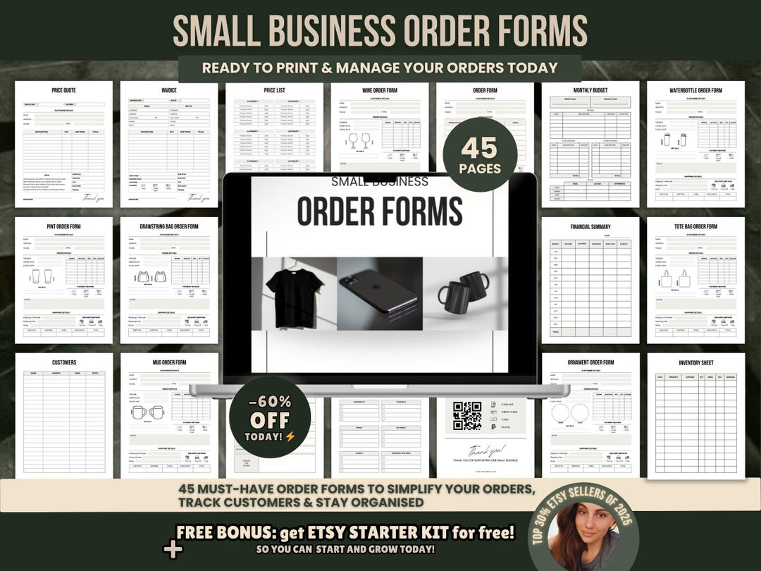 Small Business Order Form Canva Template, Printable Order Forms for ...