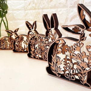 Wooden Easter Bunnies - Easter Decor - Easter Home Decor - Farmhouse Decor - Easter bunny - Bunny rabbit figurines - Easter Home Decor
