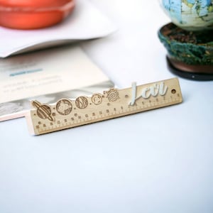 Wooden ruler 20 cm, Personalized ruler, Wooden personalised educational kids rulers, Educational gift for kids, Custom ruler