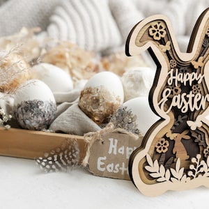 Wooden Easter Bunnies - Easter Decor - Easter Home Decor - Farmhouse Decor - Easter bunny - Bunny rabbit figurines - Easter Home Decor