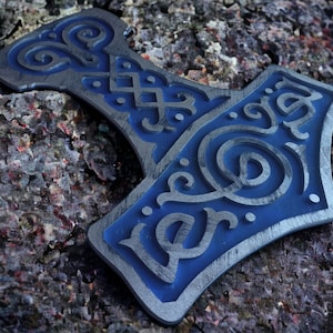 Norse Mythology Mjolnir Wall Art, A Tribute to Thor&#39;s Legendary Hammer, Wooden Mjolnir, Viking Decor, Sacred Geometry Decor, Norse mythology
