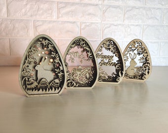 Huevos de Pascua, paquete de huevos de Pascua, decoración del hogar de Pascua, decoración de la mesa de Pascua, Set de 4