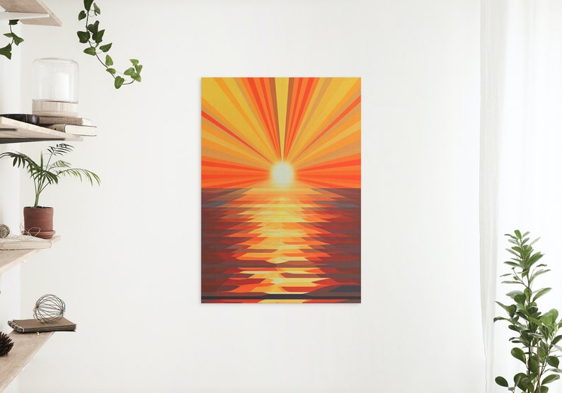 Sun Rays Abstract Wall Art, Ocean Print, Sun Warmth Poster, Sunset ...