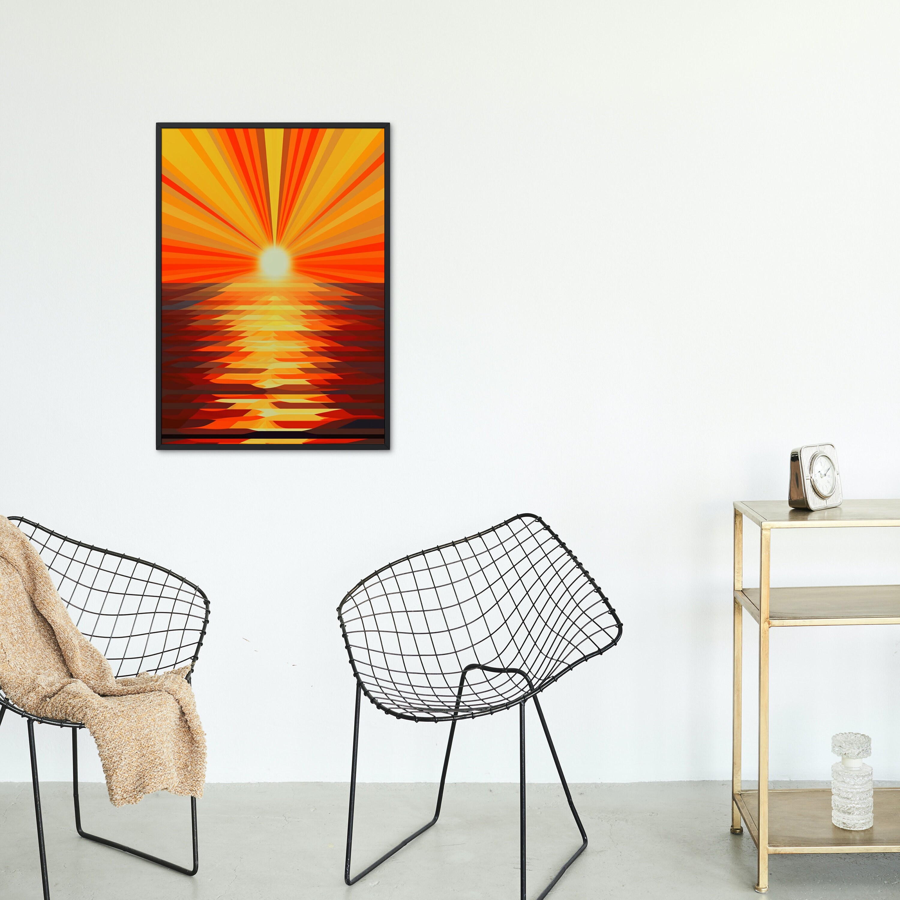 Sun Rays Abstract Wall Art, Ocean Print, Sun Warmth Poster, Sunset ...