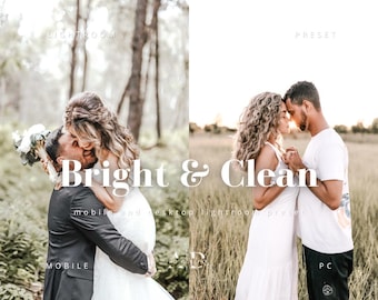 Bright Clean Lightroom Mobile and Desktop Preset Bundle Presets Airy White Aesthetic Lightroom Presets Clean Instagram Soft Light Filter
