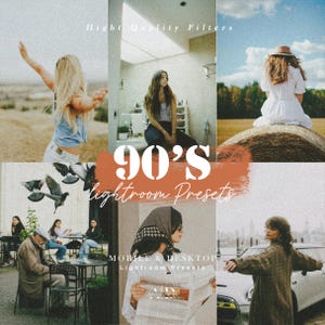 10 retrospektywnych ustawień dla filmów w programie Lightroom z lat 90.: Kolory filmów Kodak na urządzeniach mobilnych i stacjonarnych, estetyczne filmy, styl vintage, ciepły, ziarnisty wygląd filmów premium | Vintage