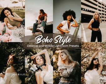 10 Boho Style Lightroom Presets. Desktop And Mobile. Bohemian Presets. Bohemian, Brown, Moody, Warm, Rustic Preset, Wedding, Outdoor Filter
