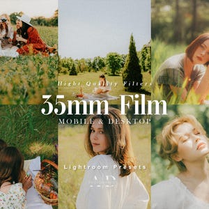 20 35mm Film Lightroom Presets Desktop And Mobile 20 Different Presets Vintage, Grain, Retro, Analog, 35mm, Aesthetic Filter, kodak portra