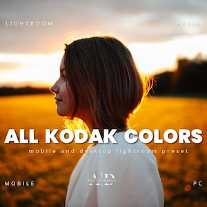 All Kodak Presets Lightroom Mobile Preset Lightroom Presets, Fujifilm Summer Presets Influencer, Film Presets, Instagram Filter for Bloggers