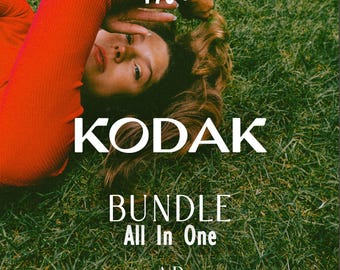 Kodak Lightroom Presets Bundle Retro Analog Vintage Grain Polaroid Instagram Blogger Filters, Film Look Portra Ektar Gold Tri-X Ultramax