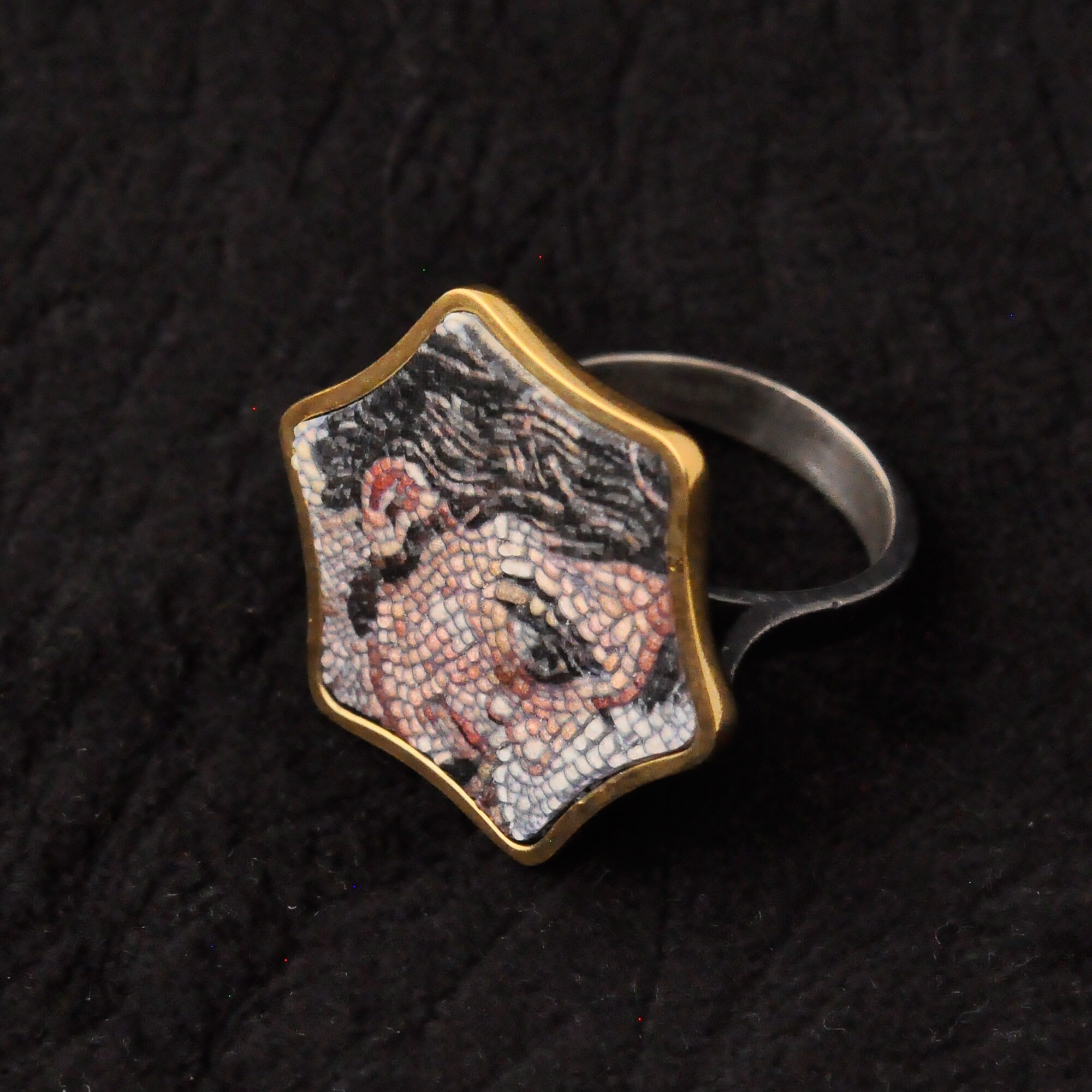Silver Micro Mosaic Alexander the Great Ring - Etsy