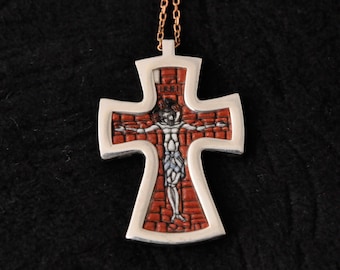Silver Jesus Cross Necklace, Handmade jewelry for her