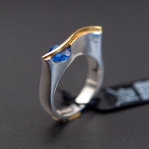Nano Sapphire Ring, Blue Gemstone Ring, September Birthstone Ring, Minimalist Handmade Blue Engagement Ring