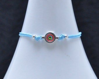 Evil Eye Bracelet Silver Micro Mosaic String MZ20-1101. Gift for her