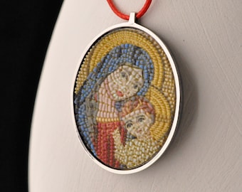 Handmade Silver Virgin Mary and Baby Jesus Necklaces - Perfect Anniversary, Birthday, or Mother&#39;s Day Gift!