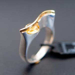 Yellow Citrine Ring, November Birthstone Jewelry Ring, 925 Sterling Silver Ring, Handmade Minimalist Ring, Yellow Gemstone Engagement Ring
