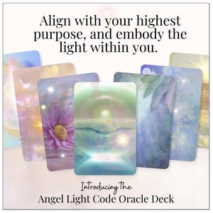 Mazzo di carte innovative per la guarigione e l'ascensione dei Codici di Luce Angelica, 44 carte, con audio in linguaggio di luce.