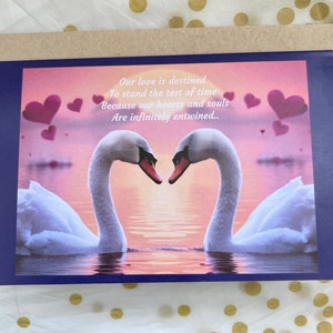 Cartes de voeux pour amoureux (simples), message à l'amant, vierges à l'intérieur, notre amour est destiné à résister à l'épreuve du temps car nos cœurs et nos âmes