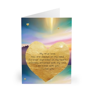 Grandes cartes de voeux d'amour (simple), femme, mari, petit ami, petite amie, amour, message à l'amant, blanc à l'intérieur, spirituel, fantastique