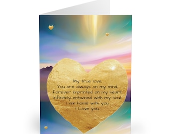 Large Love Greeting Cards (single), wife, husband, boyfriend, girlfriend, love, message to lover, blank inside, spiritual, fantasy