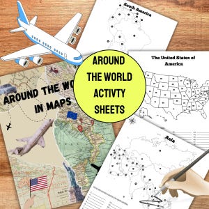 World Continents Countries Geography Activity Book Sheet Worksheet Printable Coloring School Middle School Teacher Material Homeschool