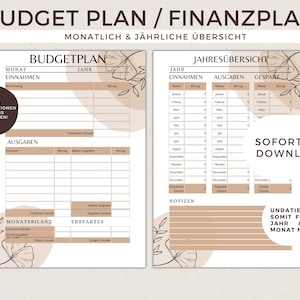 Budget Planner German Budget Plan Calendar Financial Planner Household Book PDF Budget Binder A6 A4 Savings Plan Finances 2025