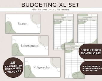 Budgeting XL-SET Dashboards/ Cover Sheets + Budget Tracker Savings Challenges Envelope Method Cashstuffing Saving PDF Download Financial Planner