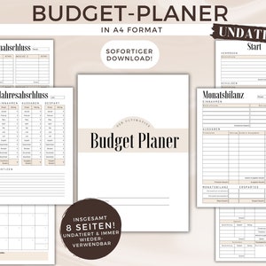 Budget Planner German Budget Plan Financial Planner Household Book PDF Budget Binder A4 Savings Plan Finance Undated Budget Planner Saving 2025 Goals